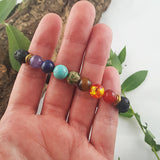Crystal Lavabead Chakra Bracelet