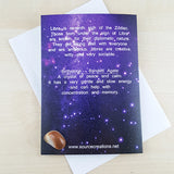 Libra Zodiac Card with Banded Agate Birthstone Crystal