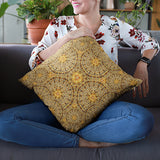 Golden Thread Mandala Pillow