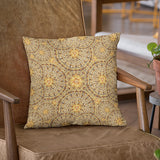 Golden Thread Mandala Pillow