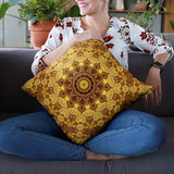 Heart of Gold Sacred Geometry Pillow