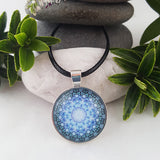 Stellar Cascade Blue Mandala Pendant