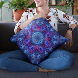 Shiva Blue Sacred Geometry Pillow